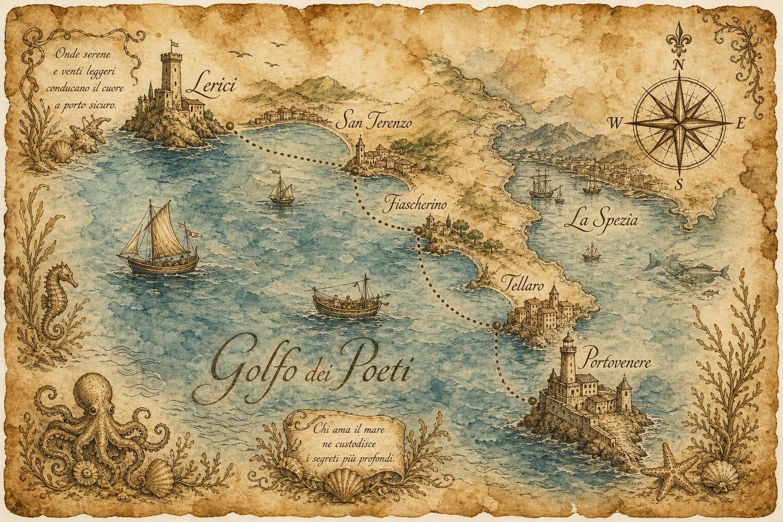 Mappa del Golfo dei Poeti